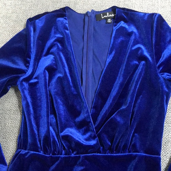 Lulus royal blue velvet dress - Picture 4 of 5